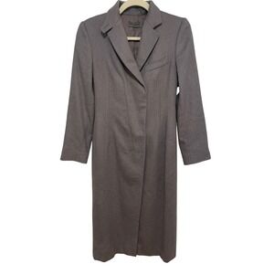 VESTIMENTA‎ Pure Cashmere Coat XS Vintage Grey Lapel Collar Italian Luxe EUC